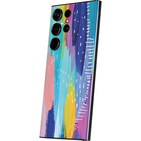 Pink Sparkle Brush Stroke by Etta Vee Galaxy S24 Ultra Skin